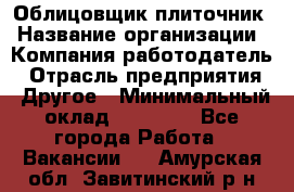 Облицовщик-плиточник › Название организации ­ Компания-работодатель › Отрасль предприятия ­ Другое › Минимальный оклад ­ 25 000 - Все города Работа » Вакансии   . Амурская обл.,Завитинский р-н